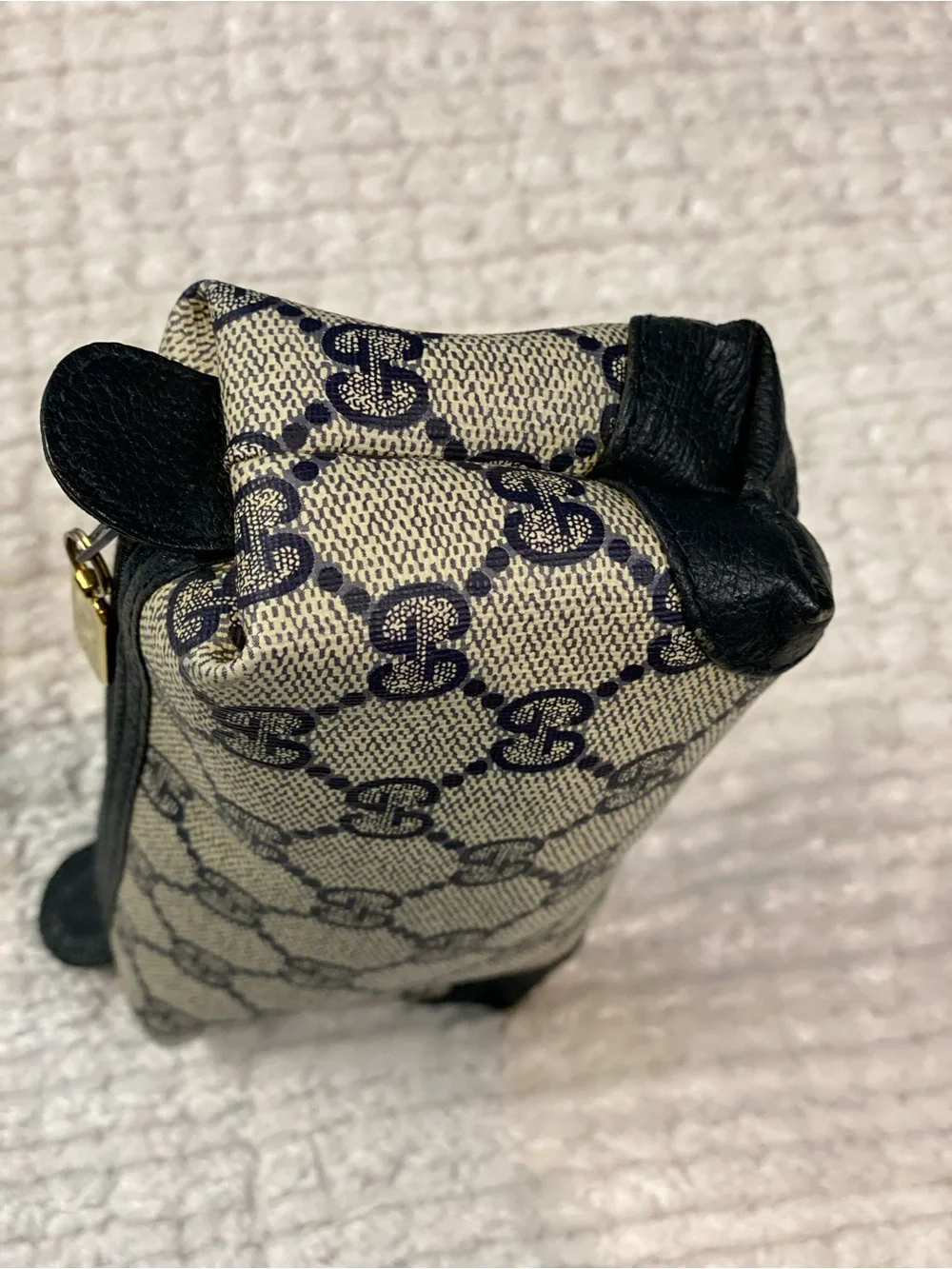 Vintage Gucci navy GG monogram canvas mini pouch